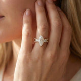Yellow gold Three-Stone Marquise Cut Diamond Twist Band with Prong Setting_15