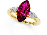 Yellow gold Three-Stone Marquise Cut Garnet Ring with Pear  Side Stones in Four-Prong Setting_13