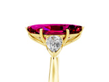 Yellow gold Three-Stone Marquise Cut Garnet Ring with Pear  Side Stones in Four-Prong Setting_41