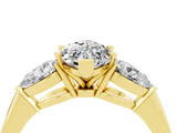 Yellow gold Three-Stone Marquise Cut Moissanite Ring with Pear Side Stones and Four-Prong Setting_4