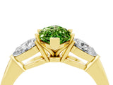 Yellow gold Three-Stone Marquise Cut Peridot Ring with Pear Side Stones and Four-Prong Setting_4