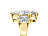 Yellow gold Three-Stone Marquise Cut Solitaire Ring with Prong Setting_8