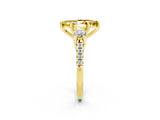 Yellow gold Three-Stone Marquise Cut Yellow Sapphire Pavé Band with Four-Prong Setting_26