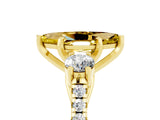 Yellow gold Three-Stone Marquise Cut Yellow Sapphire Pavé Band with Four-Prong Setting_29