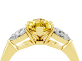 Yellow gold Three-Stone Marquise Cut Yellow Sapphire Ring with Pear Side Stones and Four-Prong Setting_28