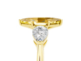Yellow gold Three-Stone Marquise Cut Yellow Sapphire Ring with Pear Side Stones and Four-Prong Setting_29