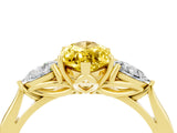 Yellow gold Three-Stone Marquise Cut Yellow Sapphire Ring with Pear  Side Stones in Four-Prong Setting_16