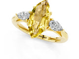 Yellow gold Three-Stone Marquise Cut Yellow Sapphire Ring with Pear  Side Stones in Four-Prong Setting_37