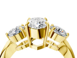 Yellow gold Three-Stone Marquise Diamond Channel Set Engagement Ring with Prong Setting_15