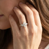 Yellow gold Three-Stone Marquise Diamond Channel Set Engagement Ring with Prong Setting_5