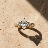 Yellow gold Three-Stone Marquise Diamond Channel Set Engagement Ring with Prong Setting_6