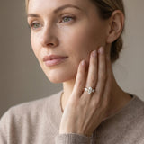 Yellow gold Three-Stone Marquise Diamond Engagement Ring with Prong Setting on a Classic Band_4