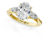 Yellow gold Three-Stone Oval Cut Brilliant Diamond Solitaire Ring with Tapered Band and Four-Prong Setting_13