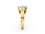 Yellow gold Three Stone Oval Cut Cut Channel Set Diamond Ring_5