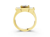 Yellow gold Three Stone Oval Cut Cut Channel Set Diamond Ring_6