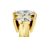 Yellow gold Three Stone Oval Cut Cut Channel Set Diamond Ring_8