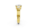 Yellow gold Three-Stone Oval Cut Cut Classic Band Prong Setting Ring_5