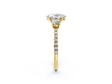 Yellow gold Three-Stone Oval Cut Cut Diamond Pavé Band with Prong Setting_17
