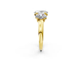 Yellow gold Three-Stone Oval Cut Cut Diamond Ring with Channel Set Band and Four-Prong Setting_13