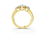 Yellow gold Three-Stone Oval Cut Cut Diamond Ring with Channel Set Band and Four-Prong Setting_14