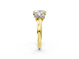 Yellow gold Three-Stone Oval Cut Cut Diamond Ring with Channel Set Band and Four-Prong Setting_37