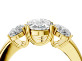 Yellow gold Three-Stone Oval Cut Cut Diamond Ring with Channel Set Band and Four-Prong Setting_39