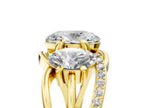 Yellow gold Three-Stone Oval Cut Cut Diamond Split Shank Prong Set Ring_12