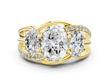 Yellow gold Three-Stone Oval Cut Cut Diamond Split Shank Prong Set Ring_7