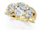 Yellow gold Three-Stone Oval Cut Cut Diamond Split Shank Prong Set Ring_8