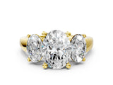 Yellow gold Three-Stone Oval Cut Cut Solitaire Ring with Classic Prong Setting_3