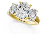 Yellow gold Three-Stone Oval Cut Cut Solitaire Ring with Classic Prong Setting_4
