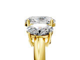 Yellow gold Three-Stone Oval Cut Diamond Engagement Ring with Prong Setting on a White Gold Band_11