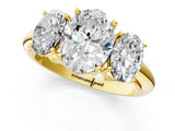 Yellow gold Three-Stone Oval Cut Diamond Engagement Ring with Prong Setting on a White Gold Band_31