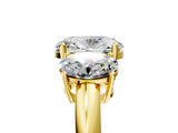 Yellow gold Three-Stone Oval Cut Diamond Engagement Ring with Prong Setting on a White Gold Band_35