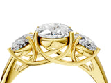 Yellow gold Three-Stone Oval Cut Diamond Engagement Ring with Prong Setting_7
