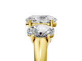 Yellow gold Three-Stone Oval Cut Diamond Engagement Ring with Prong Setting_8