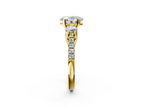 Yellow gold Three-Stone Oval Cut Diamond Pavé Band with Four-Prong Setting_38