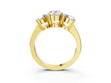 Yellow gold Three-Stone Oval Cut Diamond Ring with Channel Set Band and Four-Prong Setting_21