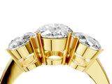 Yellow gold Three-Stone Oval Cut Diamond Ring with Channel Set Band and Four-Prong Setting_22