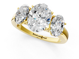 Yellow gold Three-Stone Oval Cut Diamond Ring with Channel-Set Band and Four-Prong Setting_50