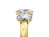 Yellow gold Three-Stone Oval Cut Diamond Ring with Channel-Set Band and Four-Prong Setting_54