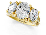 Yellow gold Three-Stone Oval Cut Diamond Ring with Channel-Set Band and Four-Prong Setting_62