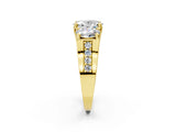 Yellow gold Three-Stone Oval Cut Diamond Ring with Channel-Set Band and Four-Prong Setting_63