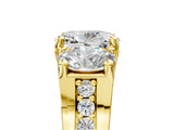 Yellow gold Three-Stone Oval Cut Diamond Ring with Channel-Set Band and Four-Prong Setting_66