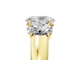 Yellow gold Three-Stone Oval Cut Diamond Ring with Prong Setting and Classic Band_8