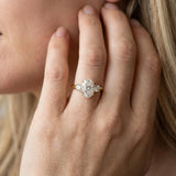 Yellow gold Three-Stone Oval Cut Diamond Solitaire with Prong Setting and Classic Band_15