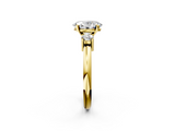 Yellow gold Three-Stone Oval Cut Diamond Solitaire with Prong Setting and Classic Band_69