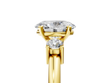 Yellow gold Three-Stone Oval Cut Diamond Solitaire with Prong Setting and Classic Band_72