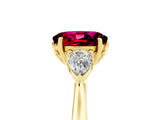 Yellow gold Three-Stone Oval Cut Garnet Ring with Pear  Side Stones in Four-Prong Setting_41
