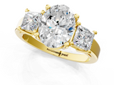 Yellow gold Three-Stone Oval Cut Solitaire Ring with Prong Setting_4